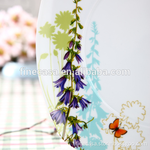 10.5 Inches Elegant Hyper White Porcelain Square Wholesale Dinner Plate